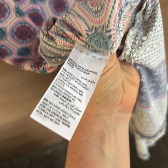 NWT Chico's Colorful Patterned Pink Green Medallion Shirt Dress size 1 - Picture 5 of 6